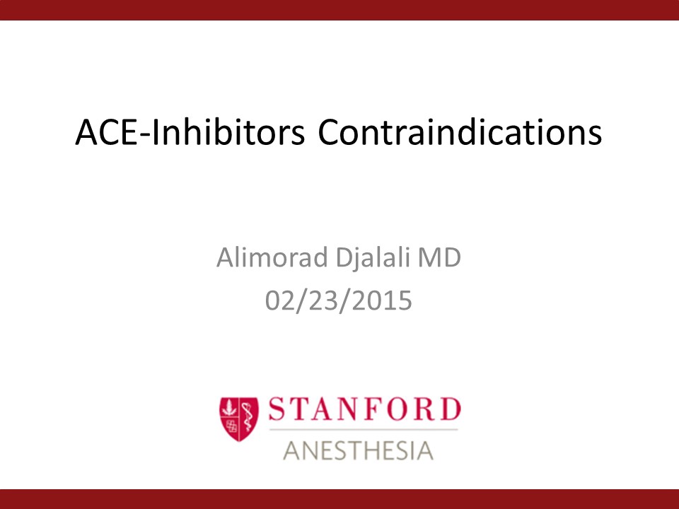 ACE-Inhibitors Contraindications