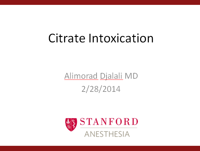 Citrate Intoxication