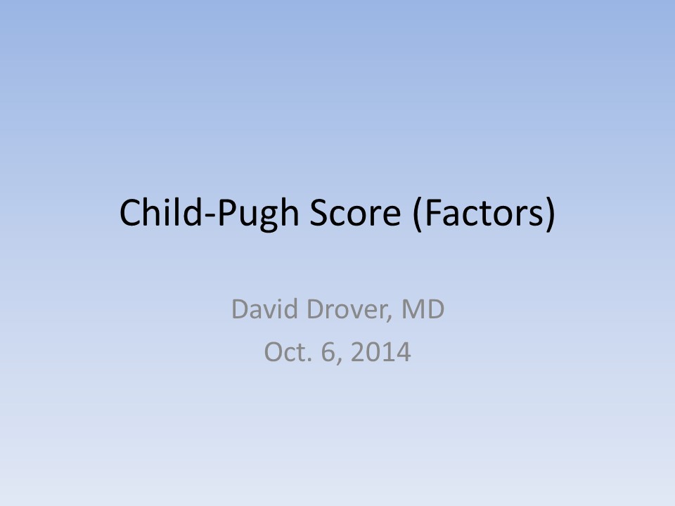 Child-Pugh Score (Factors)