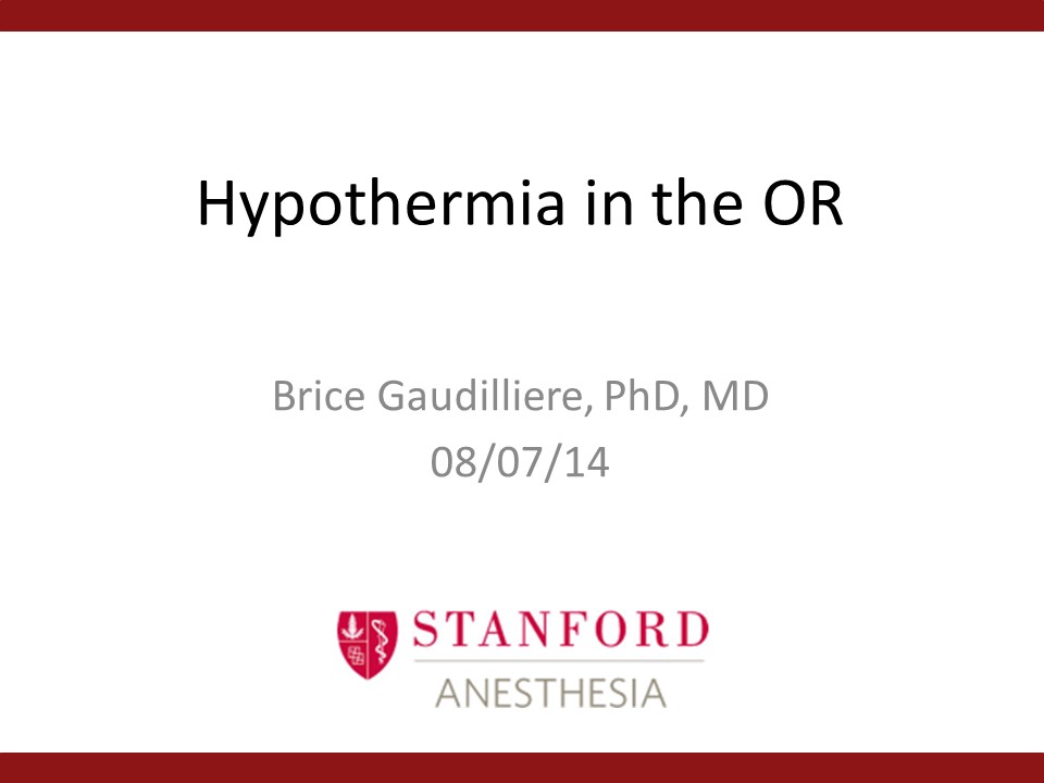 Hypothermia in the OR