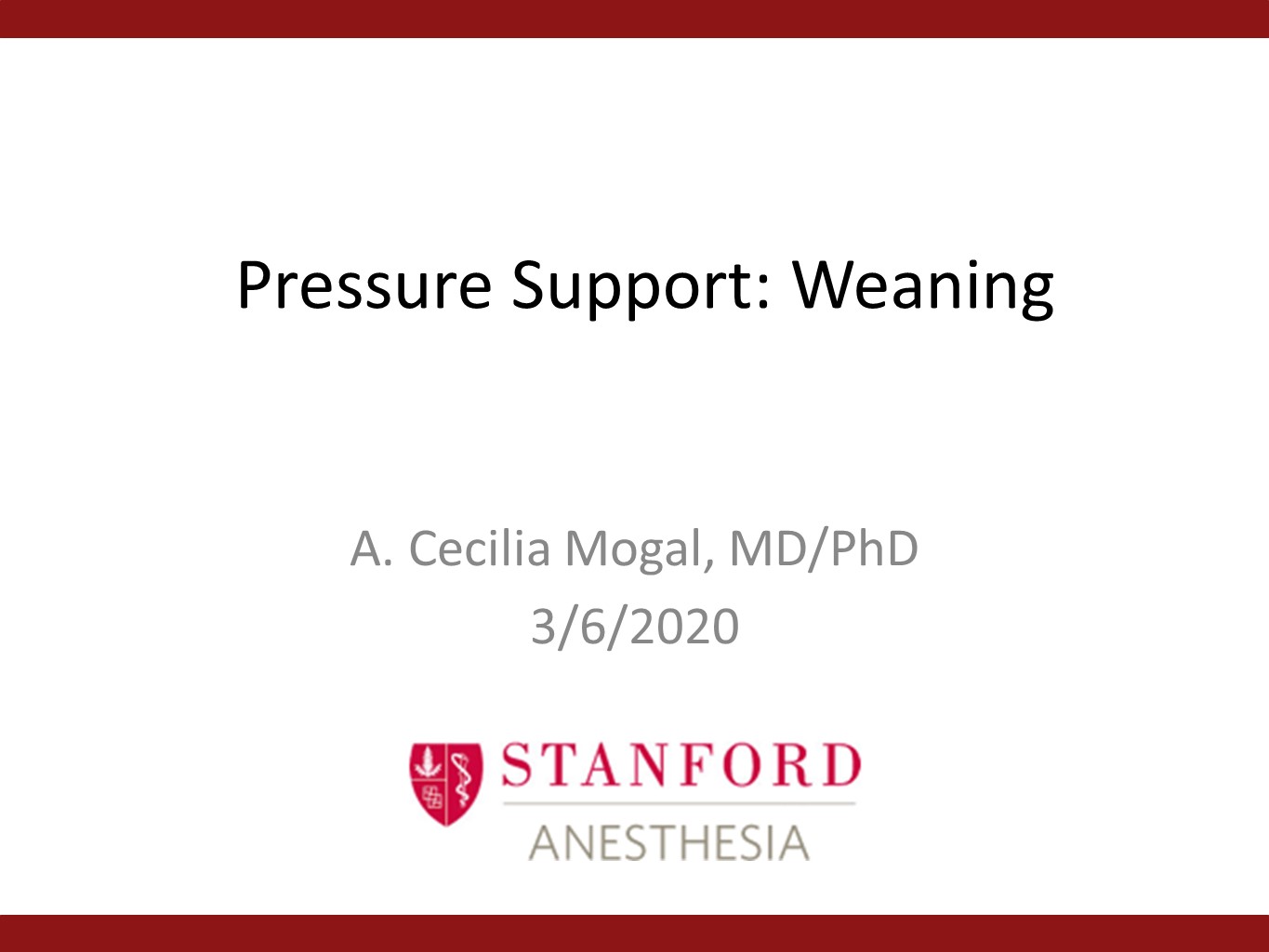 Pressure Support: Weaning