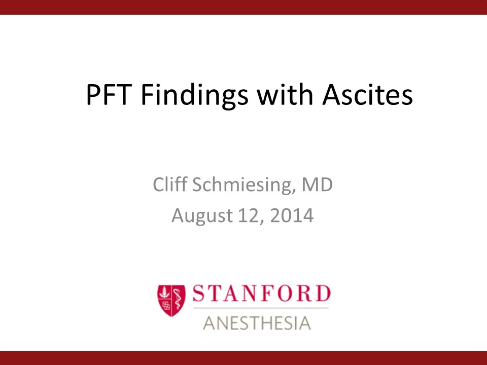 PFT Findings with Ascites