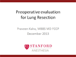 Preoperative Evaluation for Lung Resection