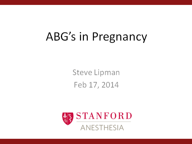 ABG’s in Pregnancy