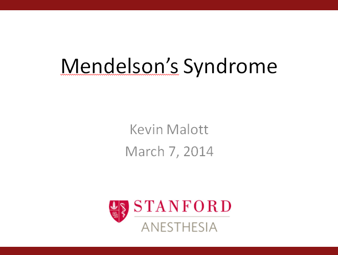Mendelson’s Syndrome