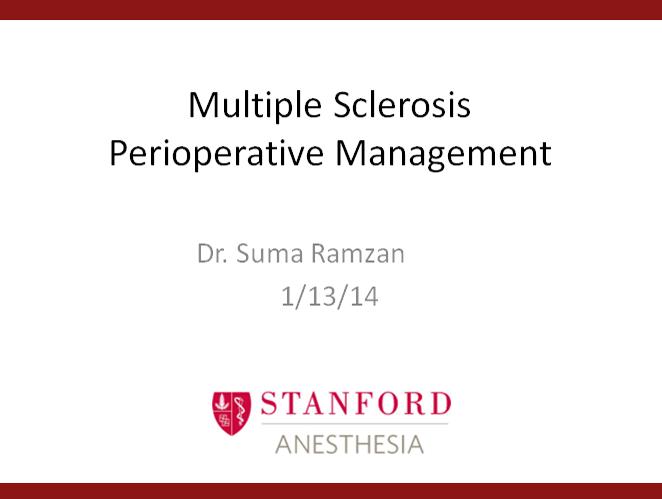 Multiple Sclerosis Perioperative Management