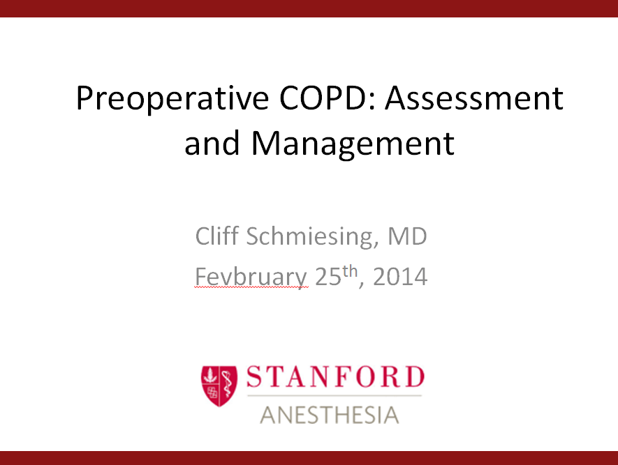 Preoperative COPD: Assessment and Management