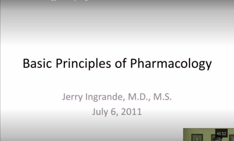 Basic Principles of Pharmacoogy
