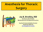 Anesthisa for Thoracic Surgery