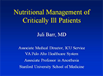 Nutritional Management of Critical Ill Patients