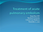 Treatment of acute pulmonary embolism